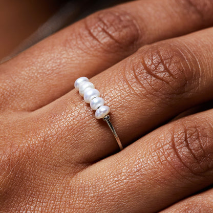 Trendy Mini Pearl Ring - Isolde-5-Gold-Nora Luxe