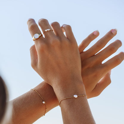 Trendy Mini Pearl Ring - Isolde-5-Gold-Nora Luxe