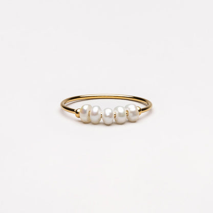 Trendy Mini Pearl Ring - Isolde-5-Gold-Nora Luxe