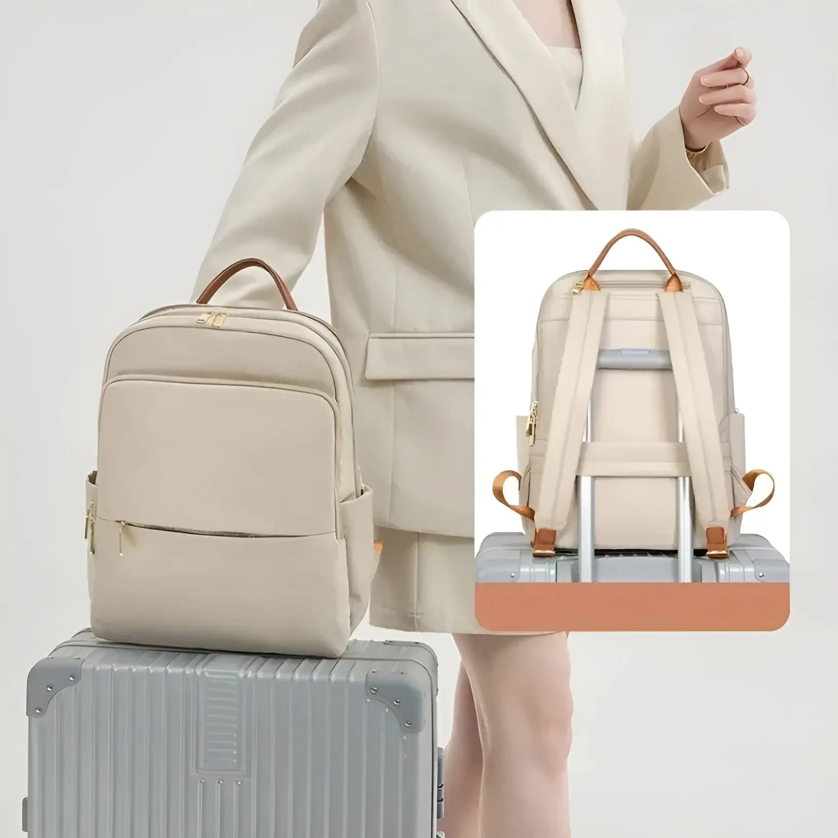 Trendy Multifunctional Ladies' Backpack - Sophia-Gray-Nora Luxe