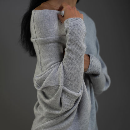 Trendy Off-Shoulder Sweater for Women - Livia-Light gray-S-Nora Luxe