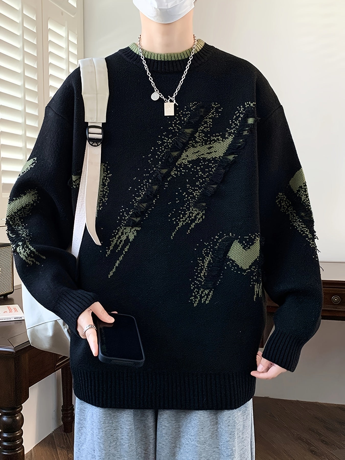 Trendy Oversized Knitted Sweater - Ethan-Light blue-XS-Nora Luxe