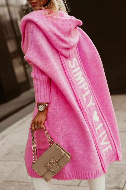 Trendy Oversized Women's Cardigan - Amelie-Pink-S-Nora Luxe