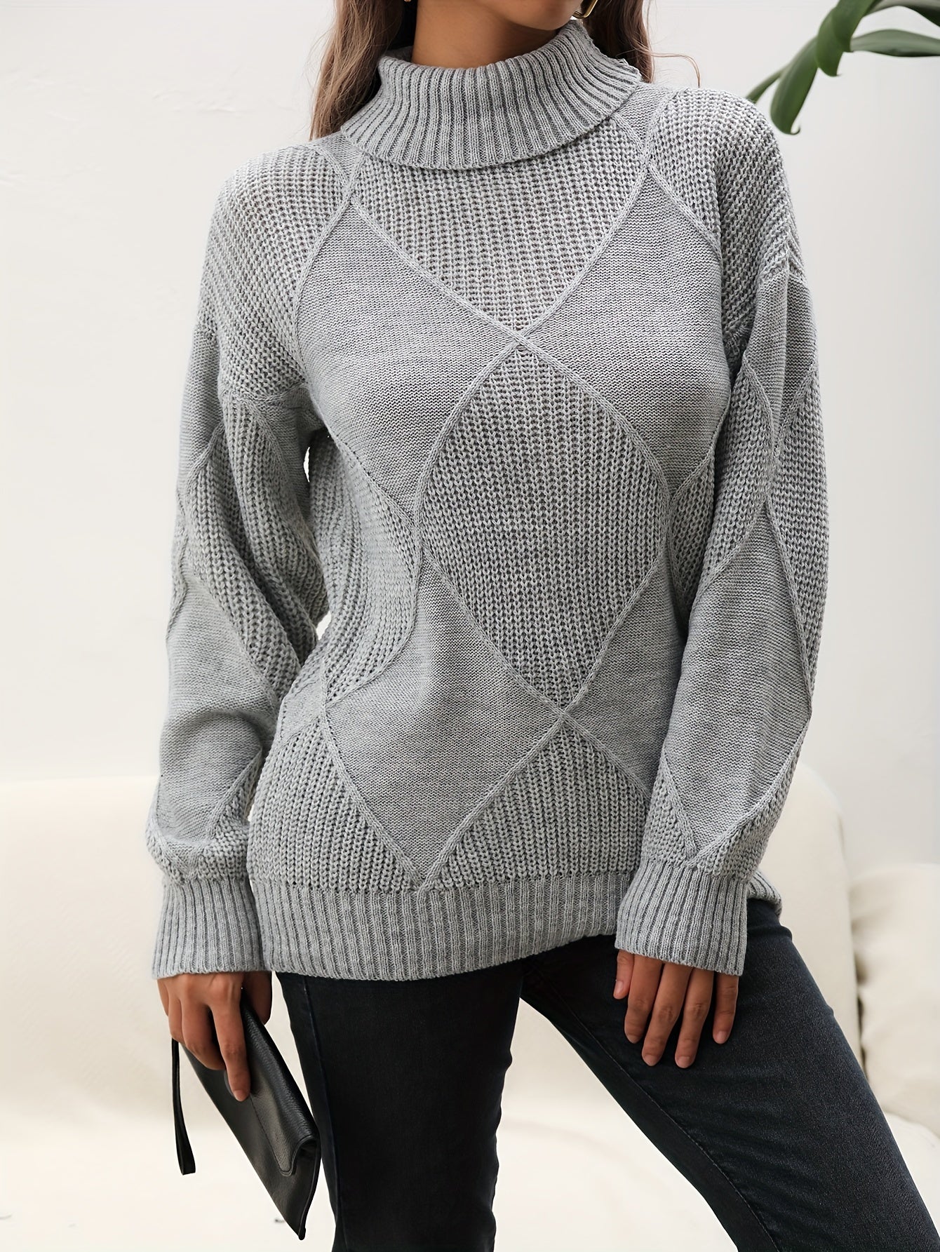 Trendy Plain Turtleneck - Selena-Yellow-S-Nora Luxe