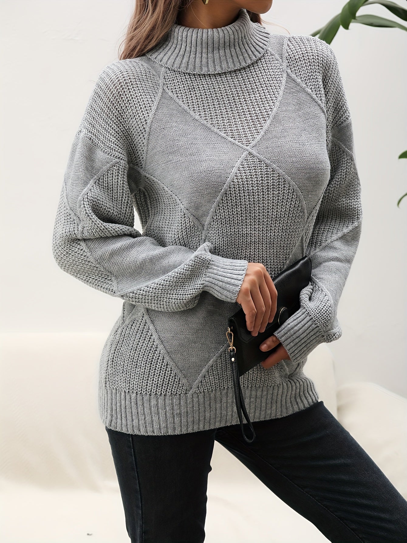Trendy Plain Turtleneck - Selena-Yellow-S-Nora Luxe