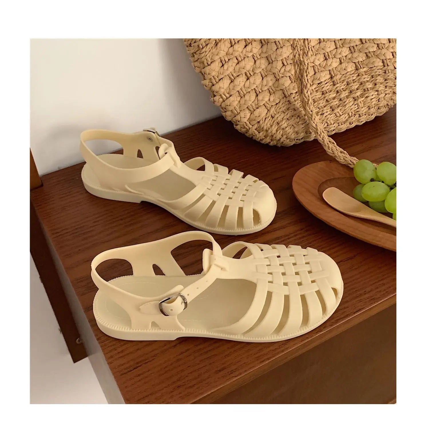 Trendy platform sandals in Korean style for women - Alina-Rose pink-3.5-Nora Luxe