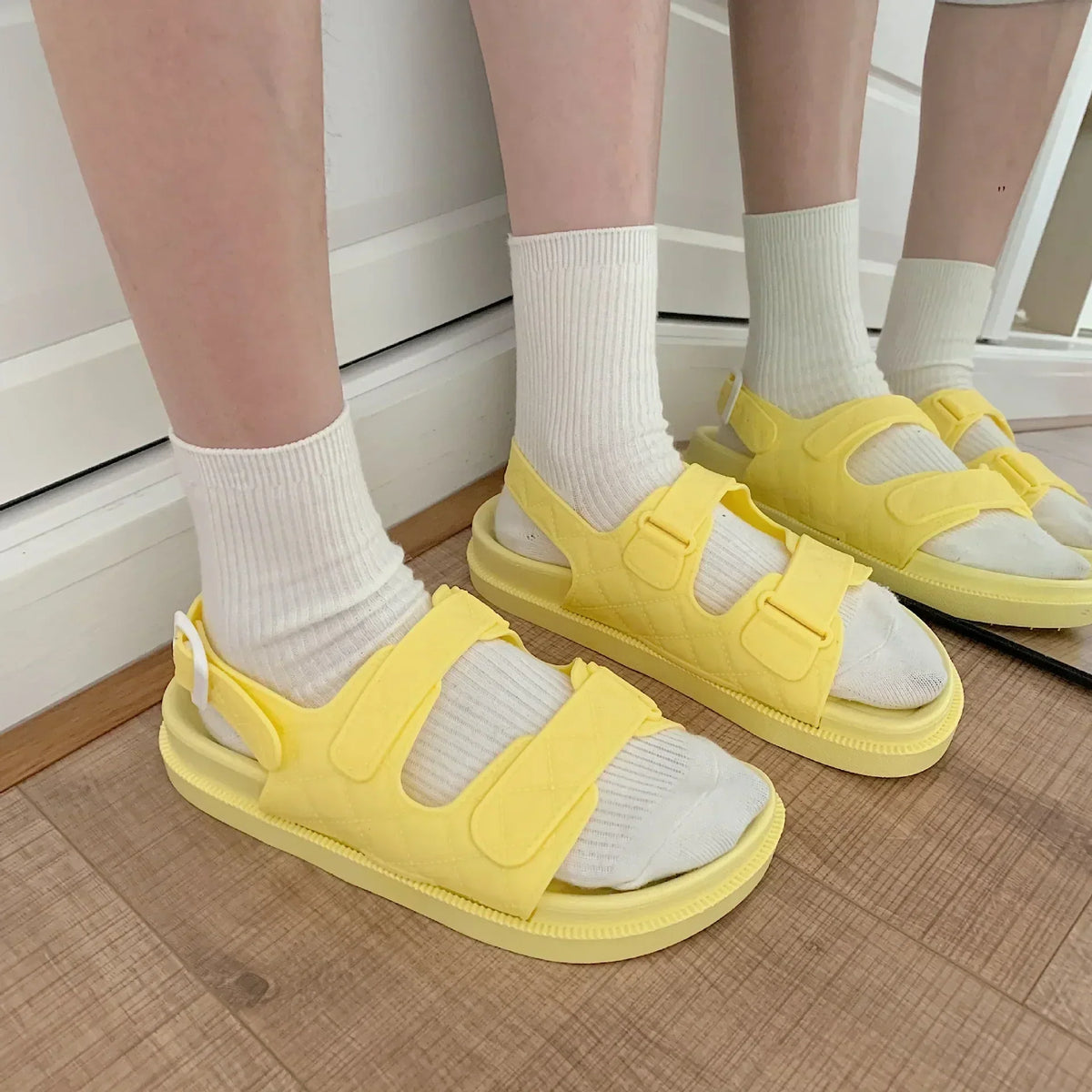 Trendy platform sandals in Korean style for women - Alina-Yellow-3.5-Nora Luxe