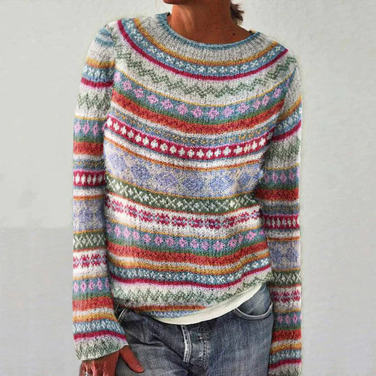 Trendy Printed Women's Sweater - Elara-S-Nora Luxe