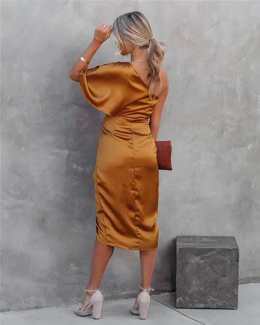 Trendy Silk Party Dress - Celina-Blue-XS-The Livary