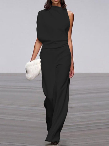 Trendy Sleeveless Jumpsuit - Mira-Black-4-Nora Luxe