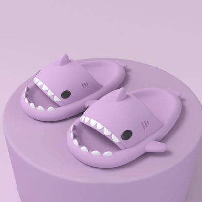 Trendy SoftSteps Sharkies Slipper – Soft, Cushioned & Buy 1 Get 1 Free-Purple-3.5-4.5-The Livary