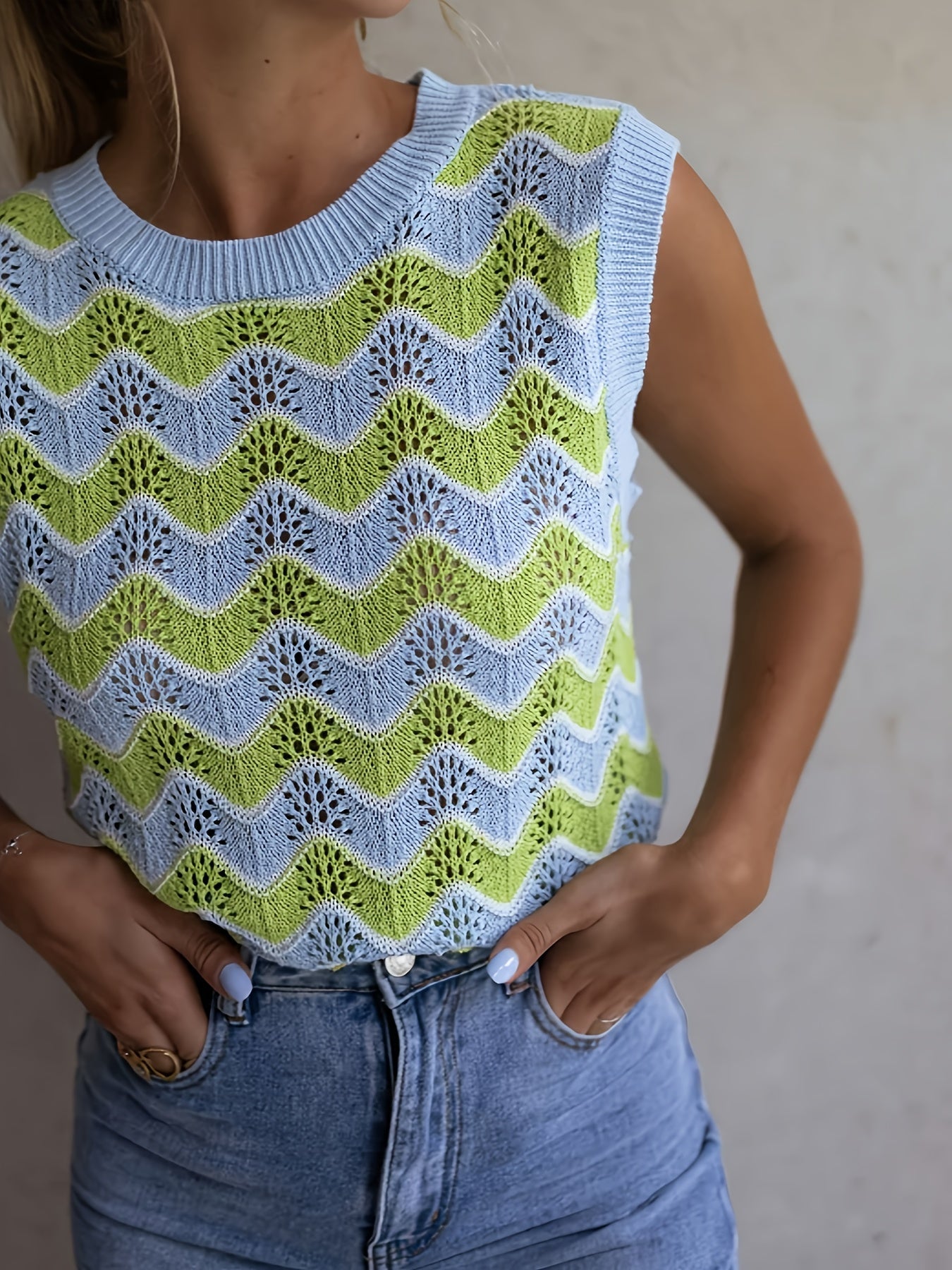 Trendy summer top in knit look | Buy 1, get 1 free - StrickGlow-S-The Livary