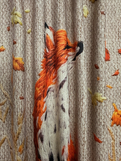 Trendy Sweater with Fox Print - Elisanne-S-Nora Luxe