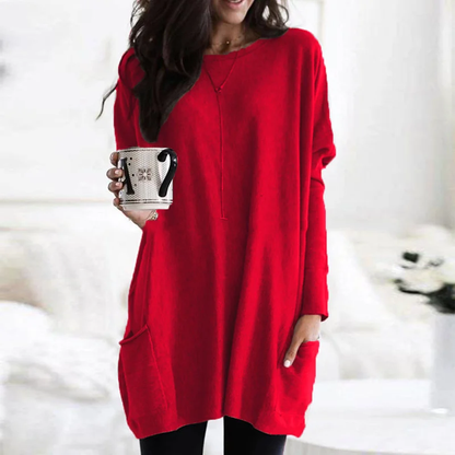 Trendy Tunic with Long Sleeves - Celina-Dark pink-S-Nora Luxe