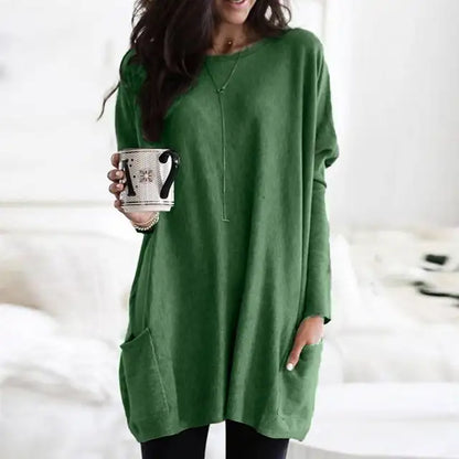 Trendy Tunic with Long Sleeves - Celina-Dark pink-S-Nora Luxe