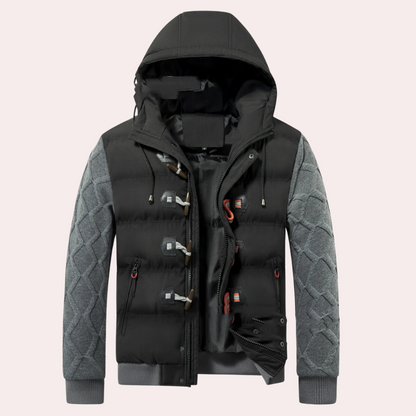 Trendy Warm Winter Jacket for Men - Raphael-Black-S-Nora Luxe