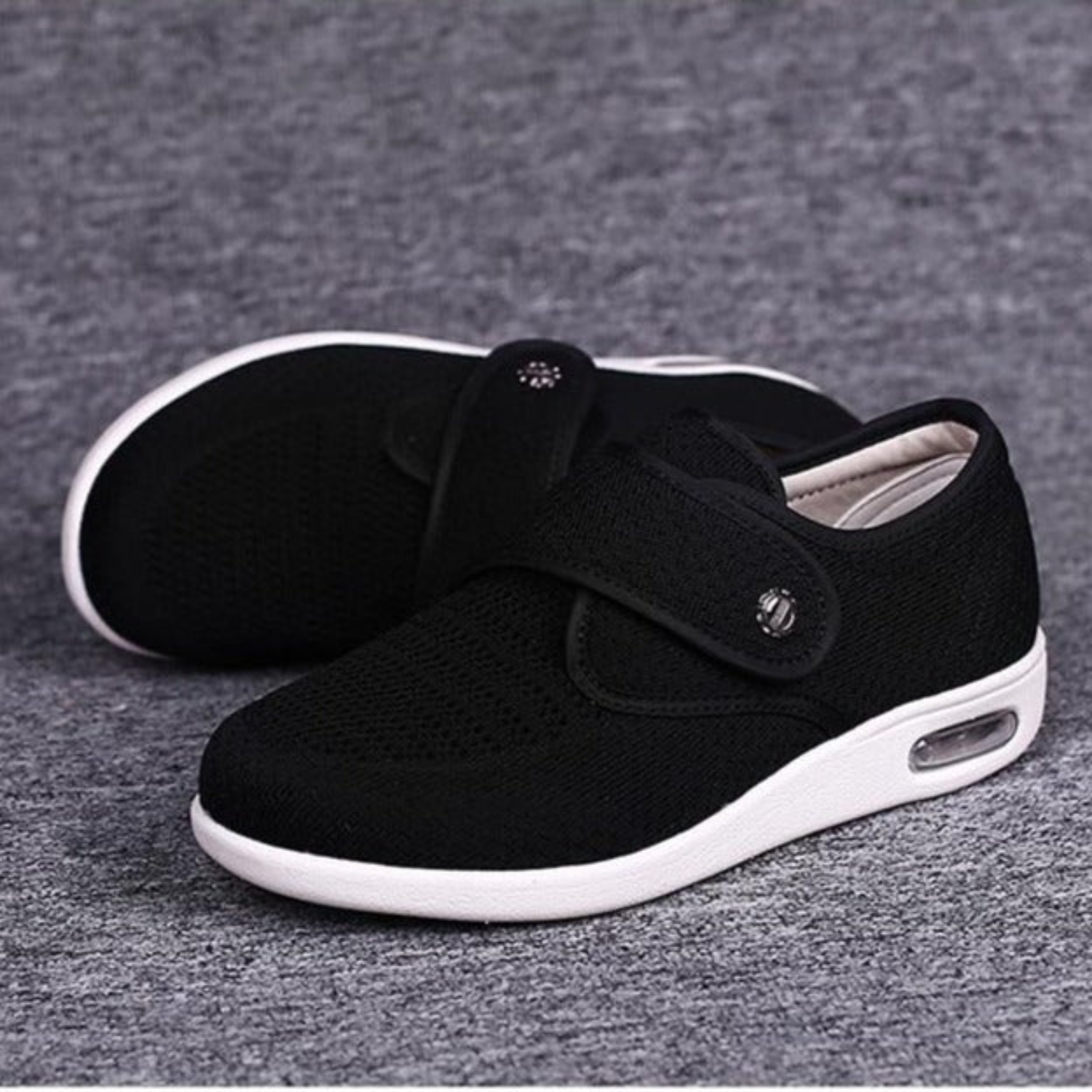 Trendy Wide Diabetic Shoes - Anika-Black-4.0-Nora Luxe