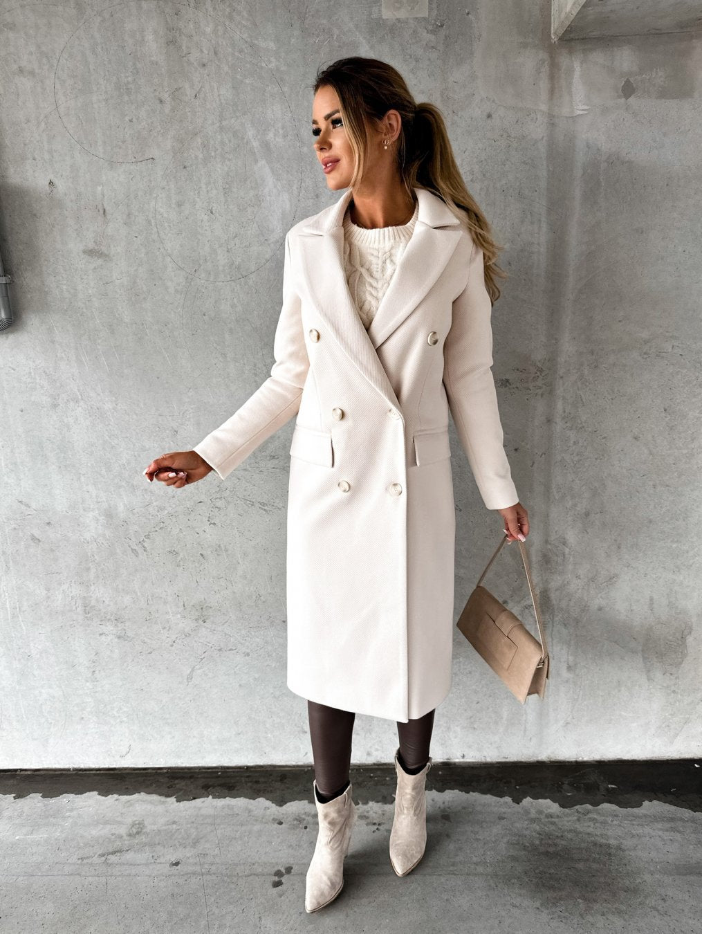 Trendy Winter Jacket for Women - Valeria-Cream-S-Nora Luxe