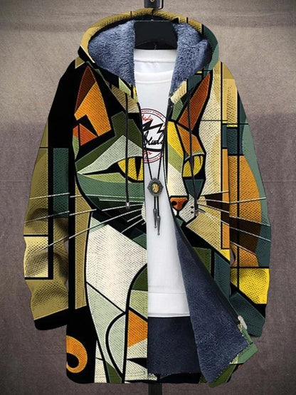 Trendy Women's Coat with Artistic Print - Isa-Style 6-S-Nora Luxe