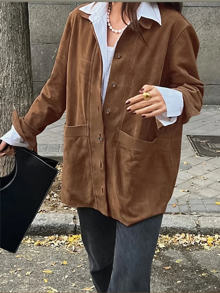 Trendy Woolen Women's Coat - Anna-Brown-S-Nora Luxe