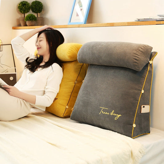 Triangular Back Support Cushion - RelaxBack-Charcoal-Nora Luxe
