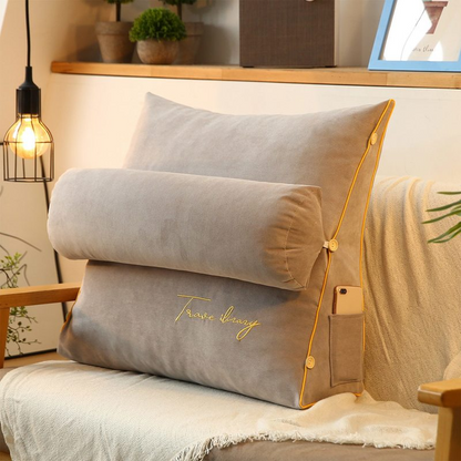 Triangular Back Support Cushion - RelaxBack-Light gray-Nora Luxe