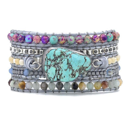 Turquoise Healing and Protection Wrap Bracelet - Selina-Nora Luxe