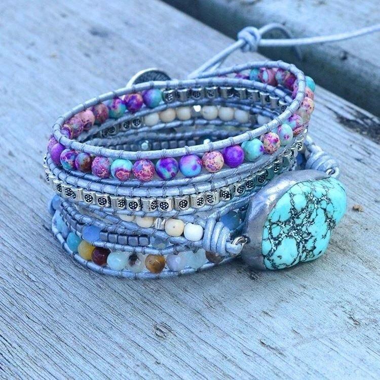 Turquoise Healing and Protection Wrap Bracelet - Selina-Nora Luxe