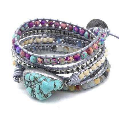 Turquoise Healing and Protection Wrap Bracelet - Selina-Nora Luxe