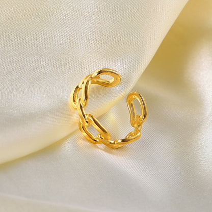 Twisted Link Open Ring - Nexa-Nora Luxe