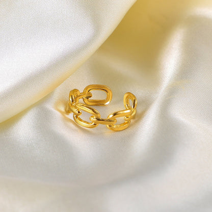 Twisted Link Open Ring - Nexa-Nora Luxe