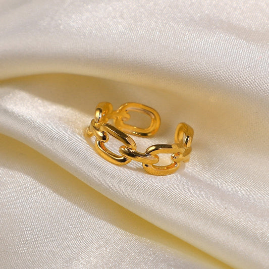 Twisted Link Open Ring - Nexa-Nora Luxe