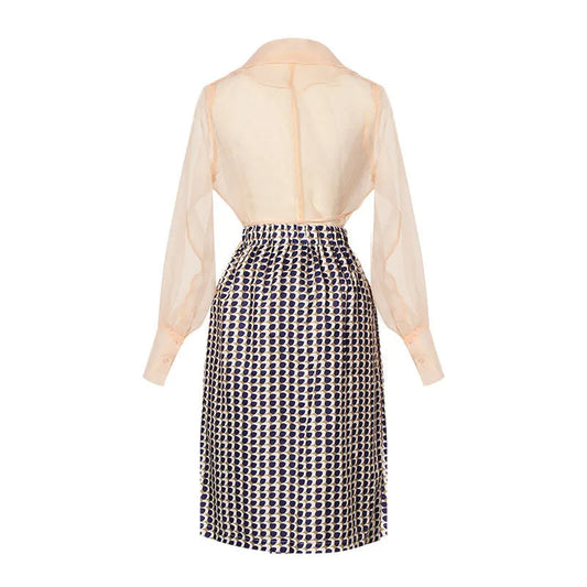 Two-Piece Chiffon Summer Set with Belt and Skirt – Maurelle-S-State of Style
