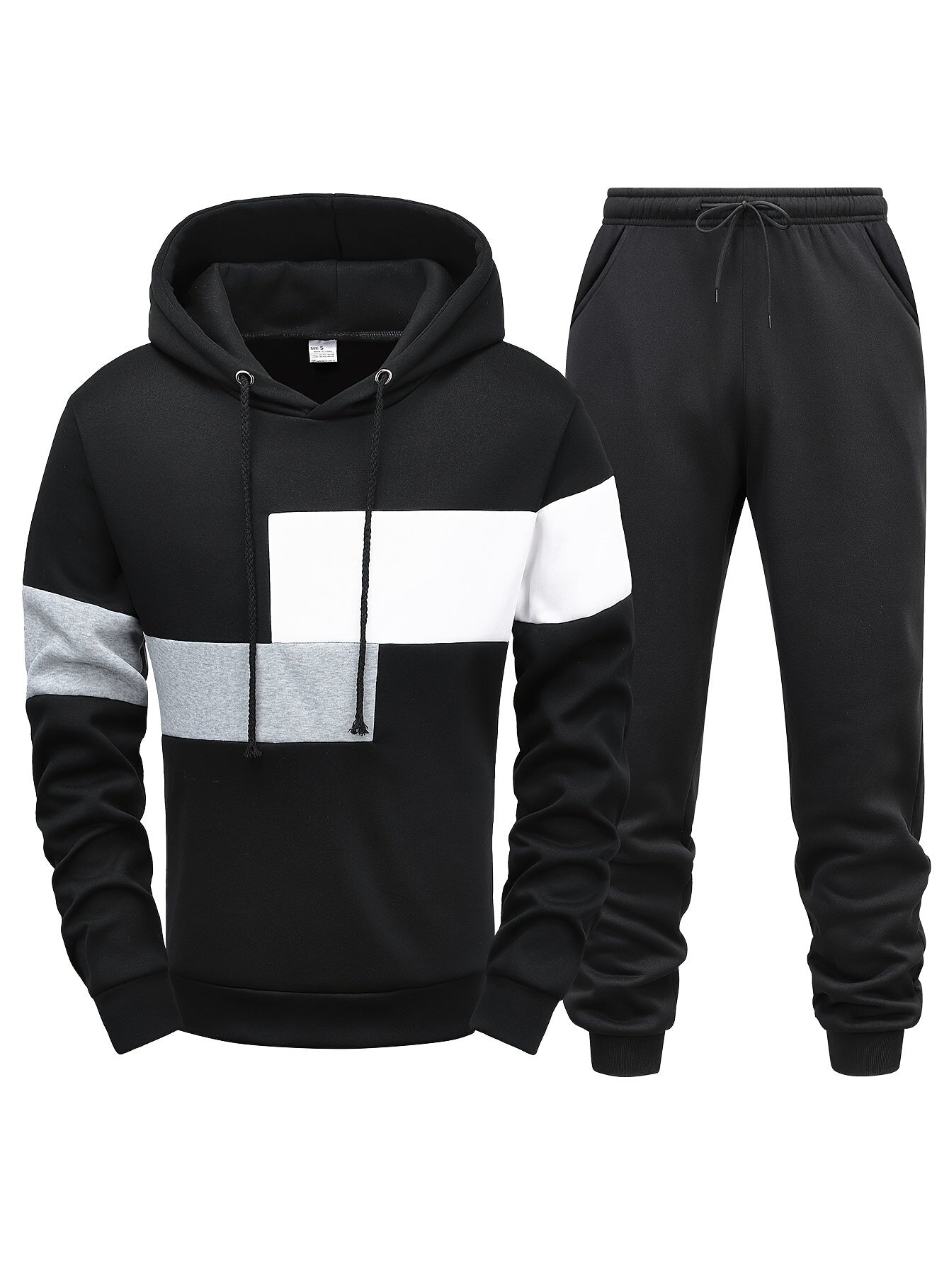 Two-Piece Men's Tracksuit - Lorenzo-Black-S-Nora Luxe