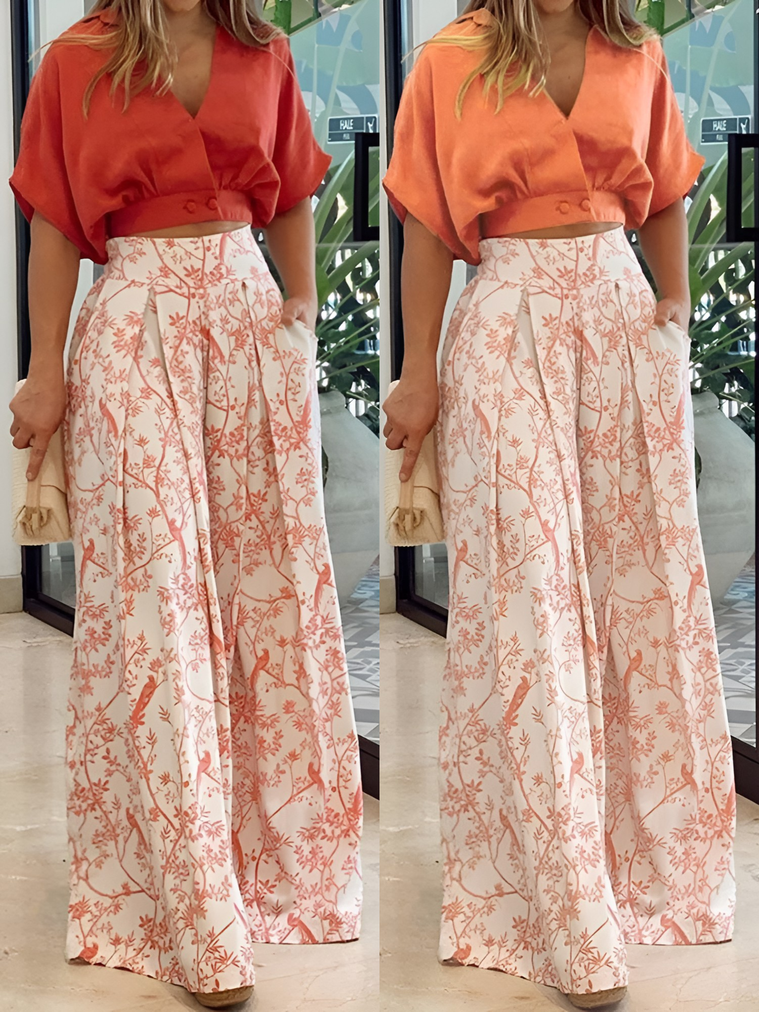 Two-piece summer set for ladies – Estelle-Orange-S-Nora Luxe