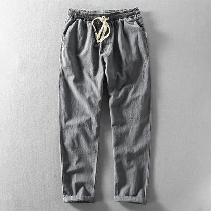 Ultralight Breathable Men's Linen Trousers – Fabio-Gray-S-Nora Luxe