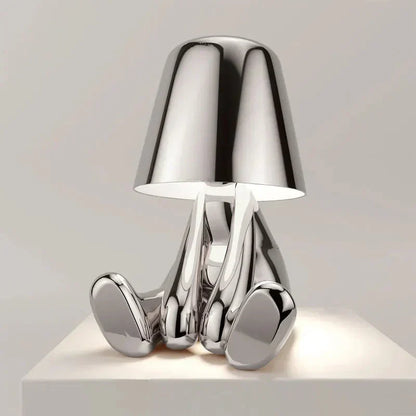 Unique and Atmospheric Table Lamp - GlowCraft-Hugo-Lamp - Silver-Nora Luxe