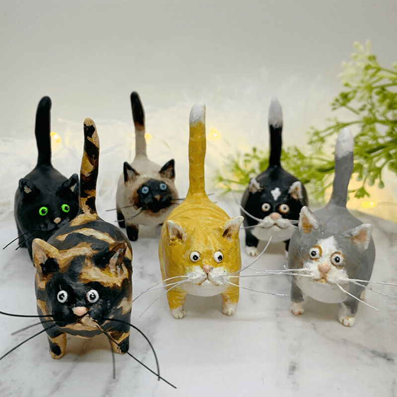 Unique Handmade Cat Christmas Ornament - Purrfect Holiday Hangers-Black-Nora Luxe