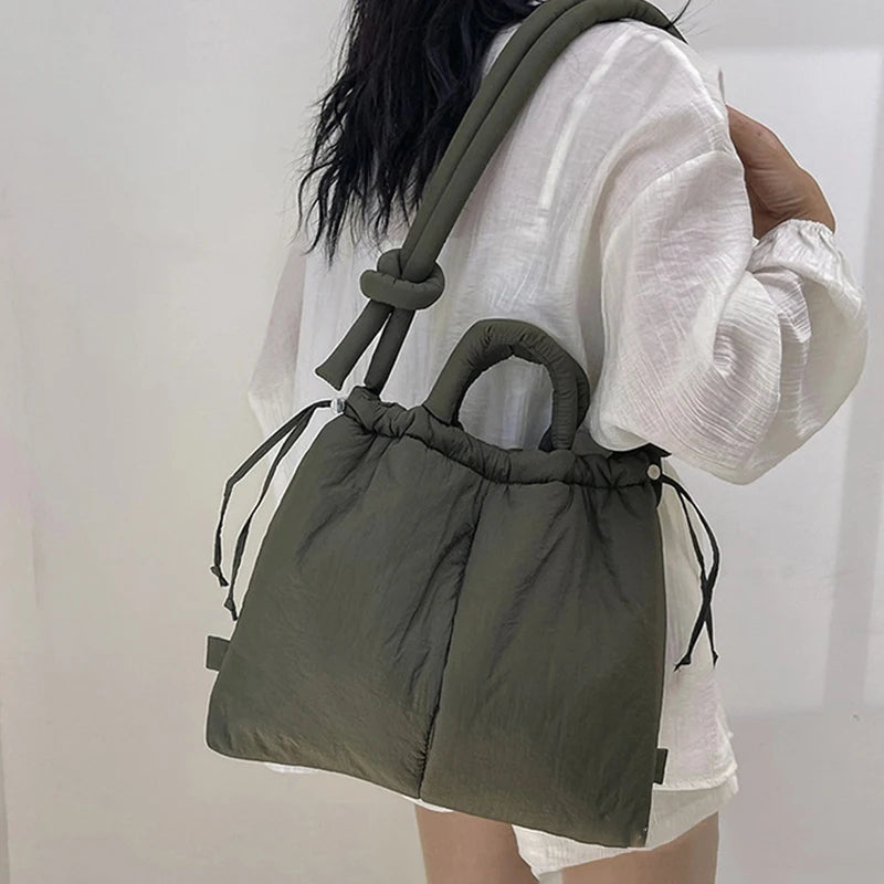 Unique Puffer Handbag with Trendy Volume - Riva-Pink-The Livary