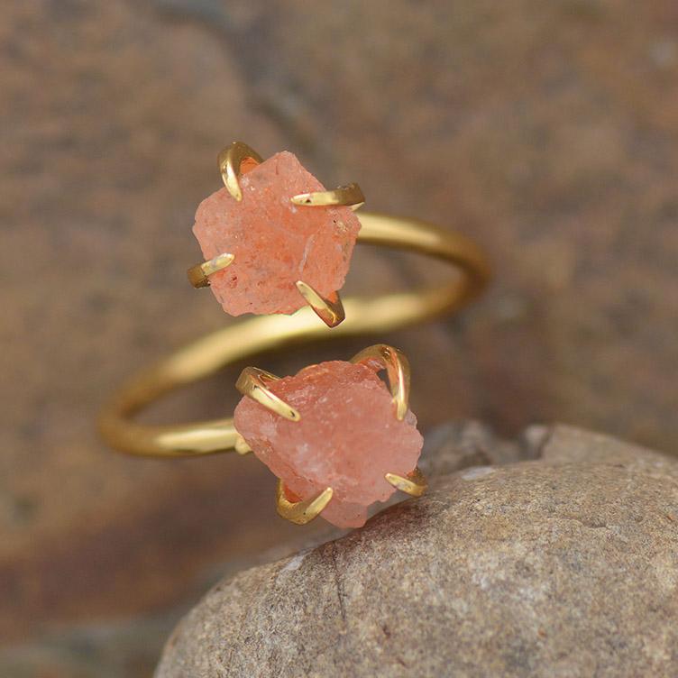 Unique Raw Gemstone Ring - Mira-Amethyst-Nora Luxe