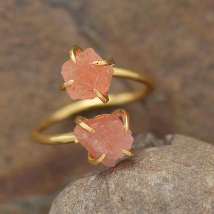 Unique Raw Gemstone Ring - Mira-Amethyst-Nora Luxe