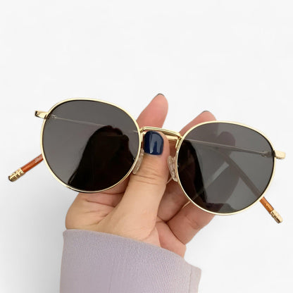 Unisex Designer Sunglasses with Round Lenses – Nova-Black Grey-Nora Luxe