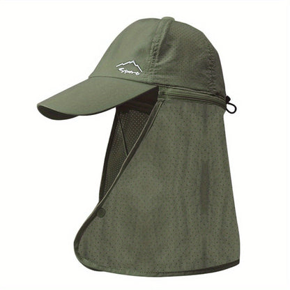 UV protection trucker hat with neck protection for outdoor adventures - SchattenPro-Olive green-The Livary