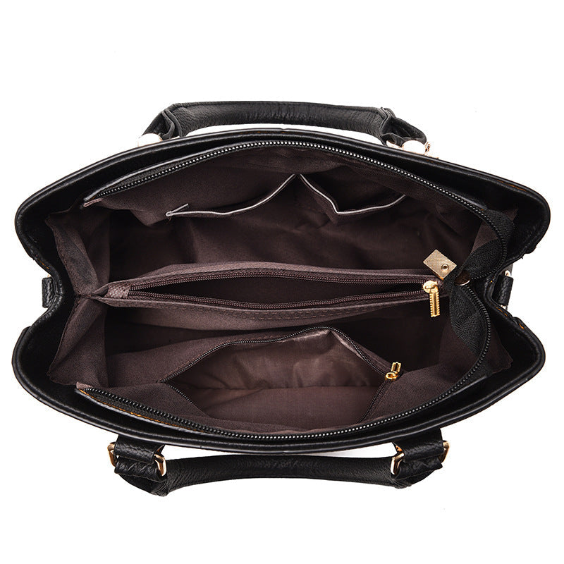 Vegan Leather Shoulder Bag - Eliza-Black-Nora Luxe