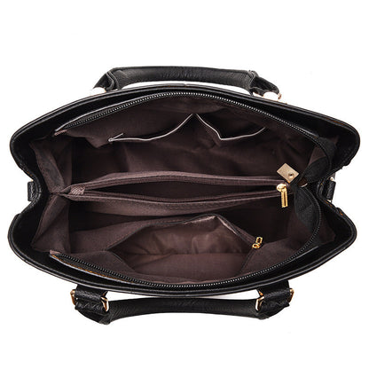 Vegan Leather Shoulder Bag - Eliza-Black-Nora Luxe