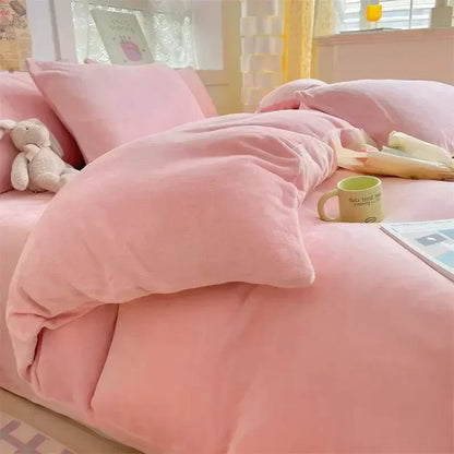 Verdict Flanellen Fleece Duvet Cover - CozyCover-Light Pink-59.06 × 78.74 in-Nora Luxe