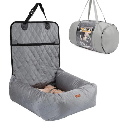 Versatile Dog Car Seat - SafeRide-Gray-Nora Luxe