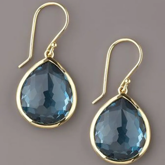 Vintage Blue Crystal Earrings - Amara-Nora Luxe