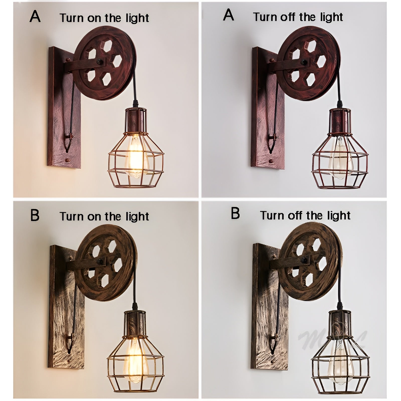 Vintage Industrial LED Wall Lamp - IronGlare-Black-Nora Luxe