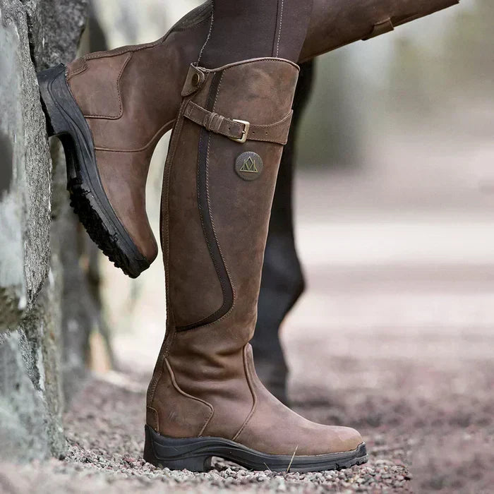 Vintage Knee-High Boots - Luna-Dark Brown-4.5-Nora Luxe
